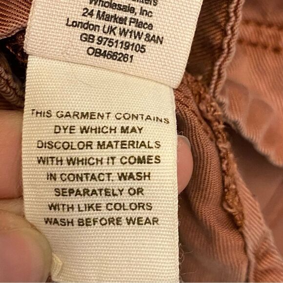 Free People Under Your Spell 100% Tencel orange long sleeve lace up blouse Top L - Picture 10 of 13